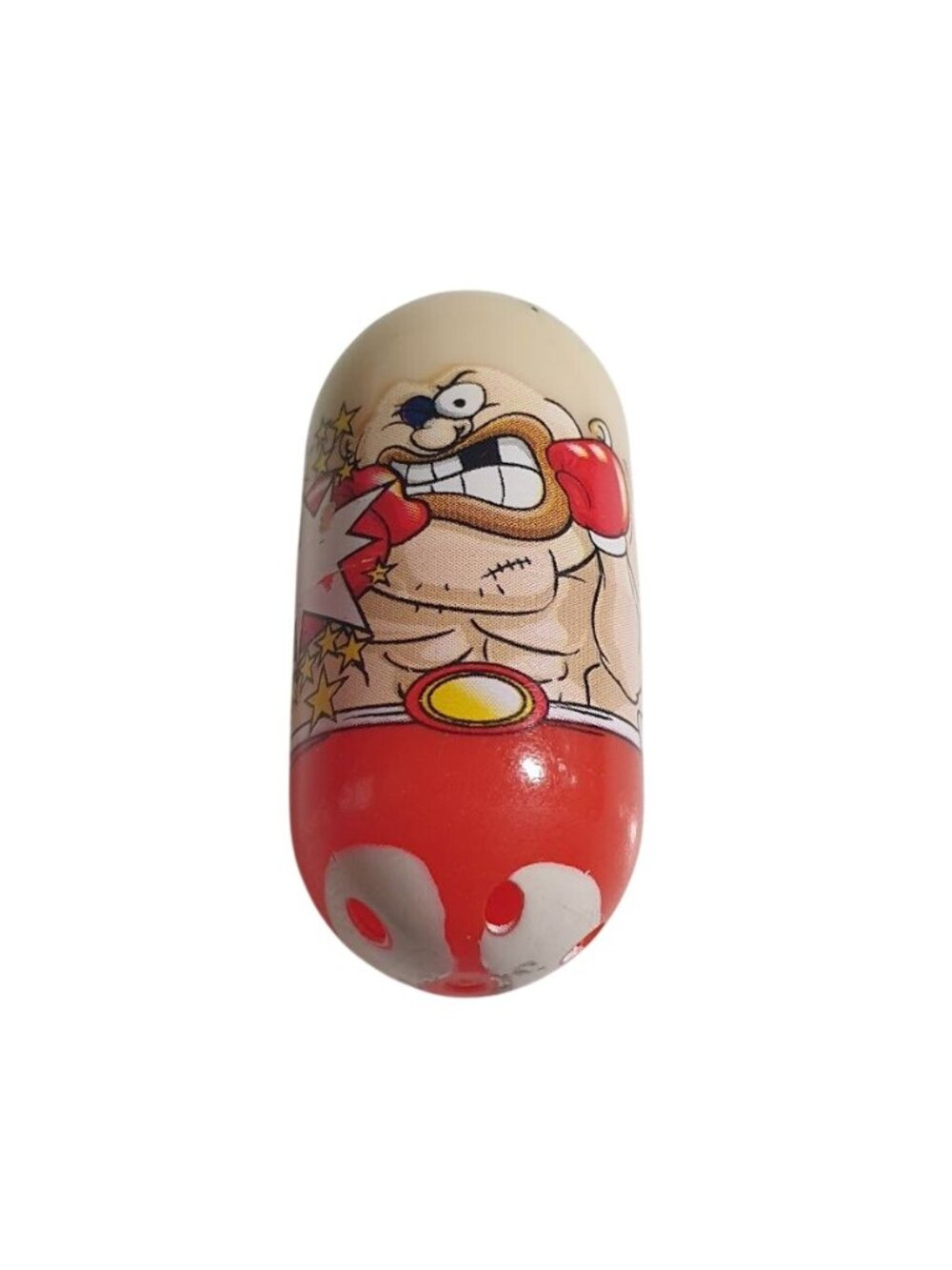 Mighty Beanz Boxer Bean Collectible Toy Capsule 2010 Red Ivory Plastic Figure